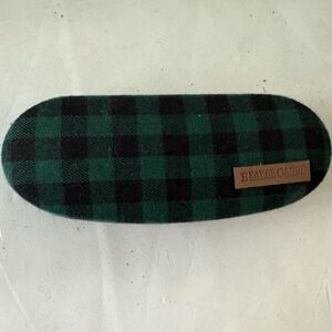 Beaver canoe Green and Black Plaid Eyeglass Case
